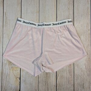 Juicy Couture Velour Sleep Lounge Shorts Rhinestone‎ Logo Pink Comfy Size L